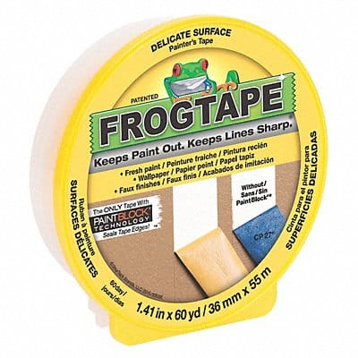 Masking Tape 1 3/8 W 60 yd L Yellow