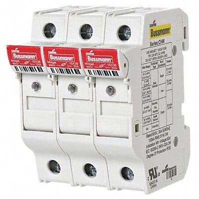 Fuse Block 0 to 30A Midget 3 Pole