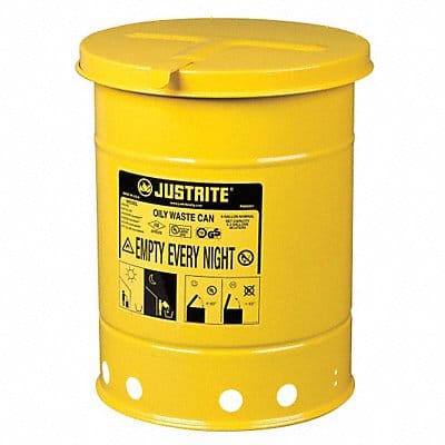 Oily Waste Can 6 gal Steel Yellow