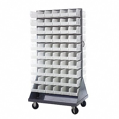 Mobile Louvered Flor Rack 25inx72inx36in