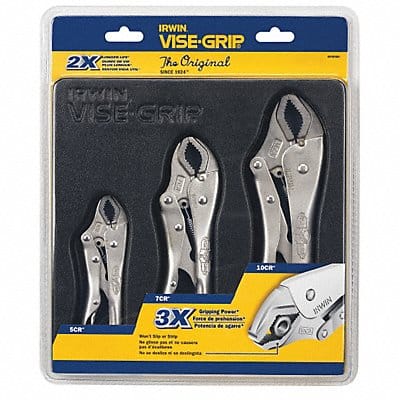 Locking Plier Sets Plain Grip 3 Pcs