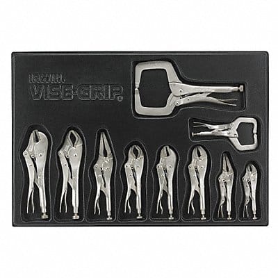 Locking Plier Sets Plain Grip 10 Pcs