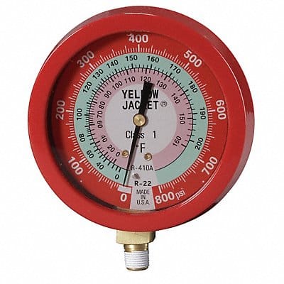 Gauge 3-1/2 Dia High Side Red 800 psi