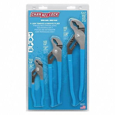 Tongue and Groove Plier Set Dipped 3Pcs.