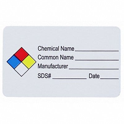 NFPA Label 1.5 x2.5 Chemical Name PK250