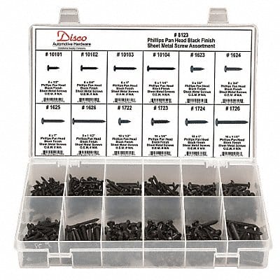 Black Sheet Metal Screw Asst 420 Pc