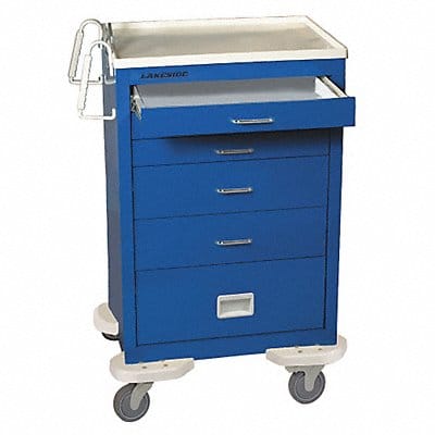 Emergency Cart 25x32x45 Blue 5 Drawer