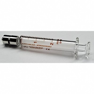 Reusable Glass Syringe 2 mL Luer Lock