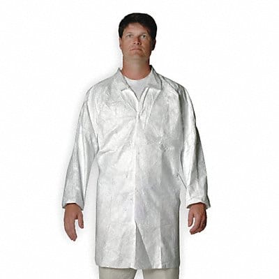 D1435 Cleanroom Coat White Snaps L PK30