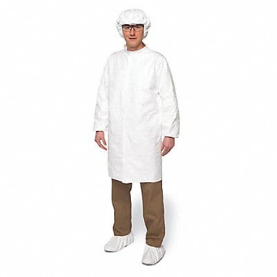 D1431 Cleanroom Coat White Snaps 2XL PK30