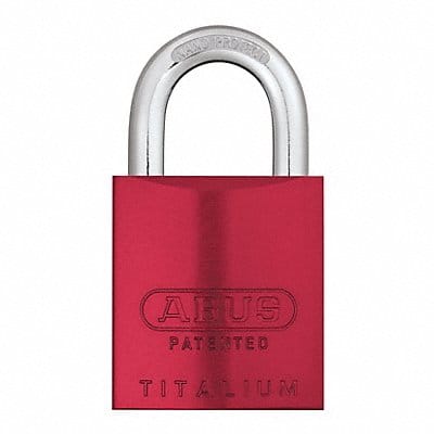 Keyed Padlock 15/16 in Rectangle Red