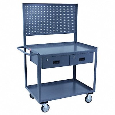 Mobile Wrkstion Steel 36 L 24 W 2 Shelf