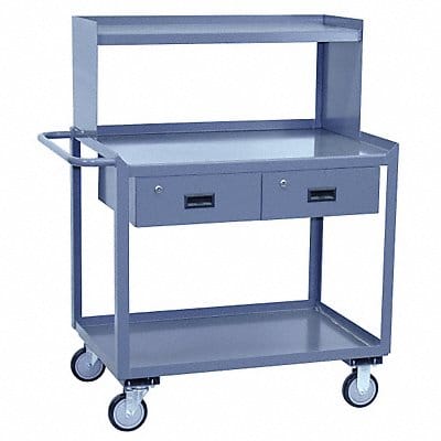 Mobile Wrkstion Steel 36 L 24 W 2 Shelf