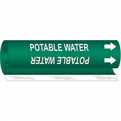 Pipe Marker Potable Water 5 in H 8 in W