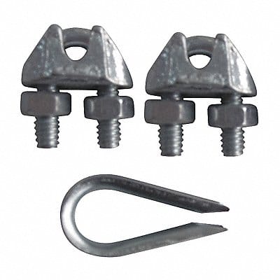 Wire Rope Clip and Thimble Kit 3/8 In SS