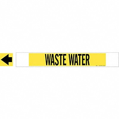 Pipe Marker Waste Water 4 in H 24 in W