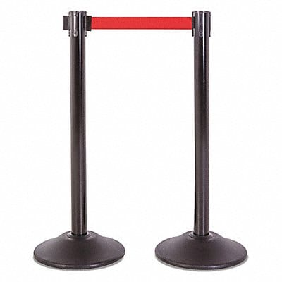 Steel Stanchion Black 7.5ft Red Belt PR