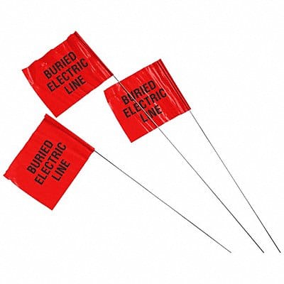 Marking Flag Blk/Red Elec Plastic PK100