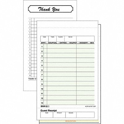 Guest Checks 3-Part Carbonless PK8