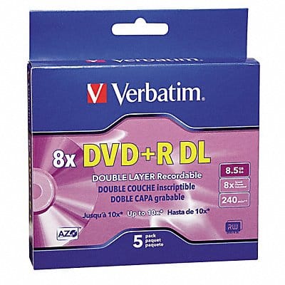 DVD+R Dual Disc 8.50 GB 240 min 8x PK5