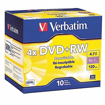 DVD+RW Disc 4.70 GB 120 min 4x PK10