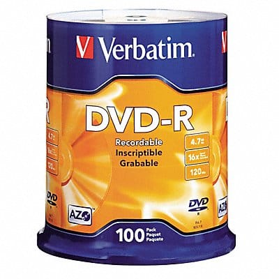 DVD-R Disc 4.70 GB 120 min 16x PK100