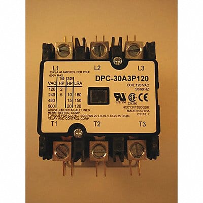 Defn Purpose Contactor 30A 3-Pole 120VAC