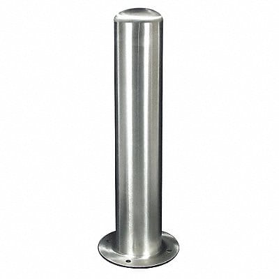 Bollard 36 in H Silver Stainless Steel