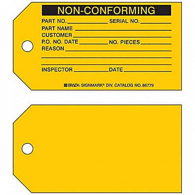 Non-Conforming Tag 3 x 5-3/4 In PK100