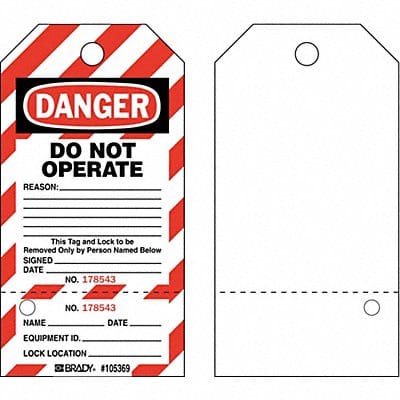 Danger Tag 5-3/4 x 3 In Rld Brs PK25