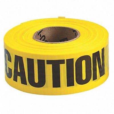 Barricade Tape Yellow 500 ft L 3 in