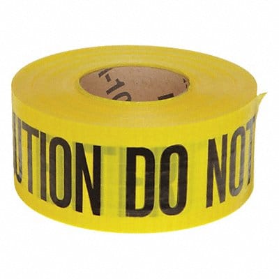 Barricade Tape Yellow 500 ft L 3 in