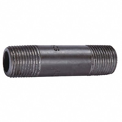 Black Pipe Nipple Threaded 1x12 In