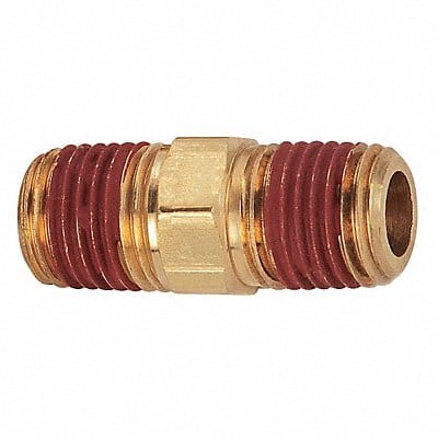 Reducing Hex Nipple Brass 3/8 x 1/8 in