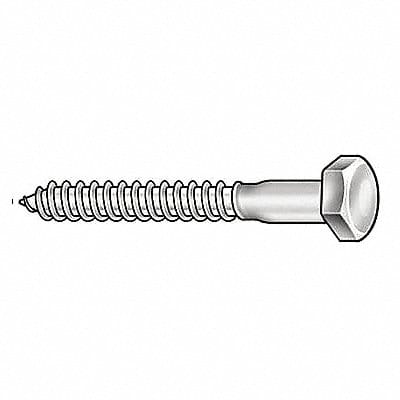 Hex Lag Screw 3/8x4 In L PK50