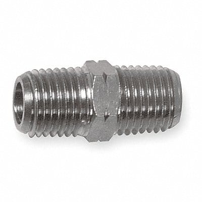 Hex Nipple Nickel-Plated Brass 1/2 in