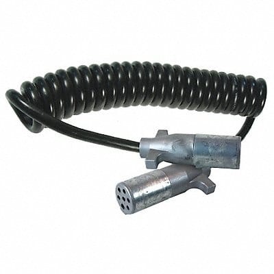 Coiled Non ABS Power Cord Black