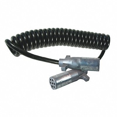 Coiled Non ABS Power Cord Black