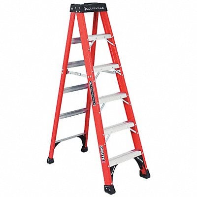 Stepladder Fiberglass 6 ft H 375 lb Cap