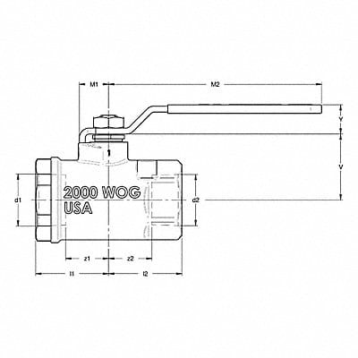 CF8M SS Ball Valve FNPT 1-1/2 in