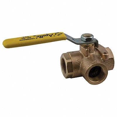 Bronze Ball Valve 3-Way FNPT 3/8 in