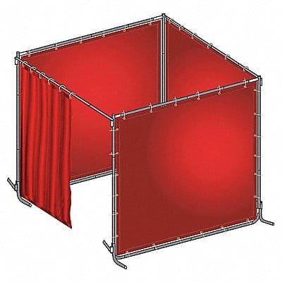 J4047 Welding Booth Kit 8 ft W 6 ft H Red