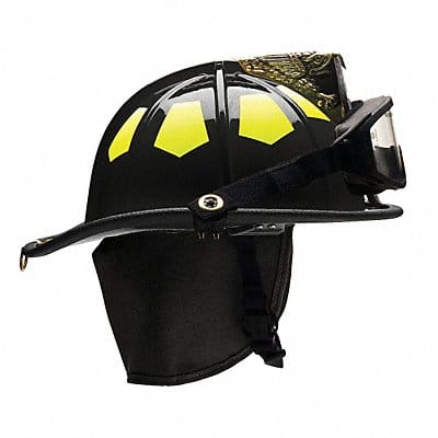 Fire Helmet Black Fiberglass