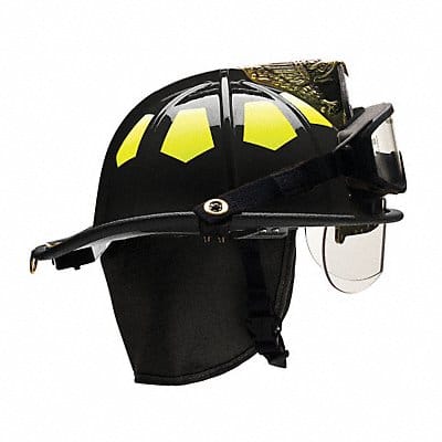 Fire Helmet Black Fiberglass