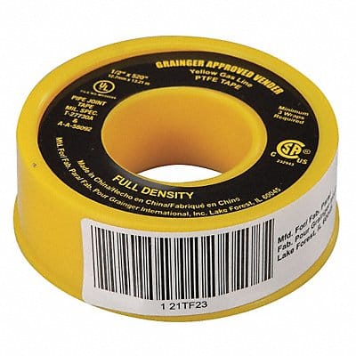 Thread Sealant Tape 1/2 W Yellow