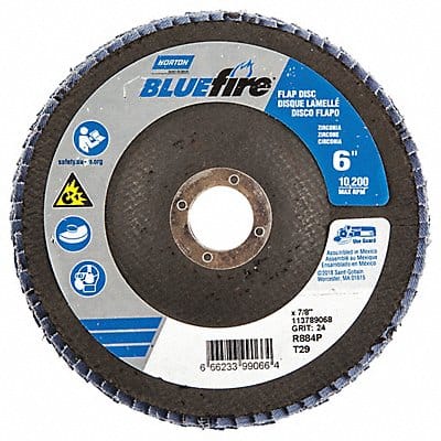 H7383 Fiber Disc 6 in Dia 7/8in Arbor P24 Grit