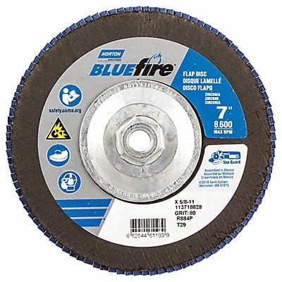 H7386 Fiber Disc 7 in Dia 5/8in Arbor P80 Grit