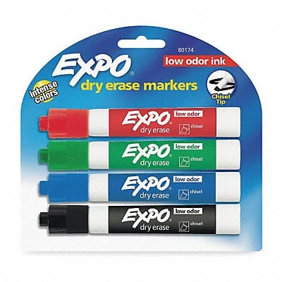 Dry Erase Marker Set Chisel PK4