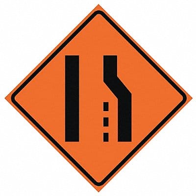 G7244 Lane Ends Traffic Sign 36 x 36