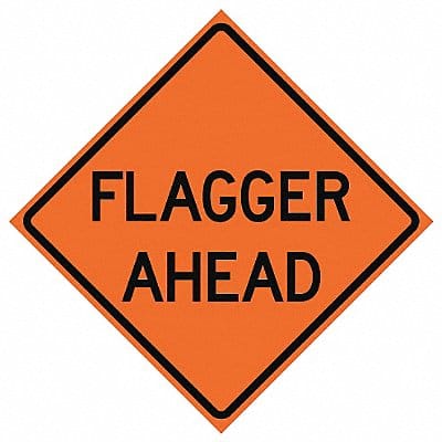 Flagger Ahead Traffic Sign 36 x 36